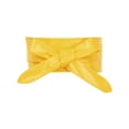 thumbnail image 1 of INSPIRE CHICLadies Faux Leather Self Tie Bowknot Wide Waist Band Sash Obi Belt for Dresses 86.6x3.3" Yellow, 1 of 5
