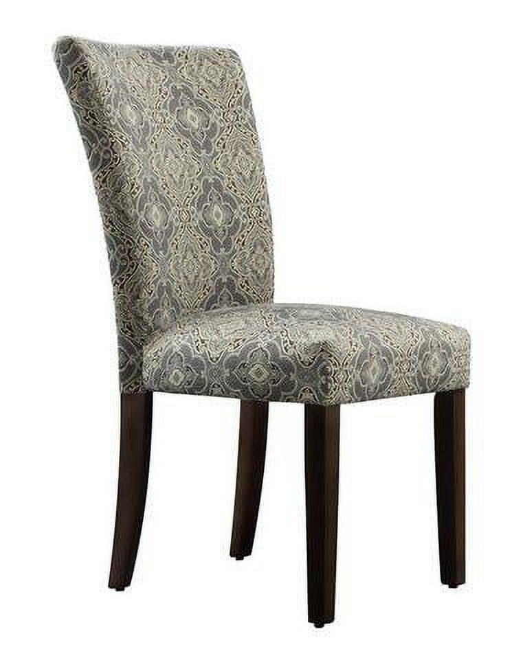 INSPIRE Q Catherine Blue Damask Upholstered Parson Dining Room