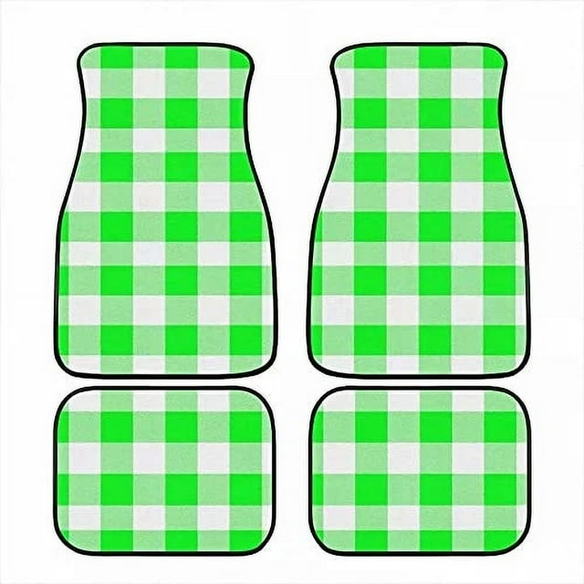 INSTANTARTS BageaKa Black White Race Checkered Flag Pattern Car Floor