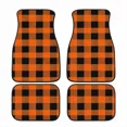thumbnail image 1 of INSTANTARTS Bagea-Ka Black White Race Checkered Flag Pattern Car Floor Mats 4-Piece Front Rear Protection Set Carpet Universal, 1 of 4