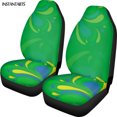 INSTANTARTS Brazil Football Design Auto Front Seat Covers 2022 New