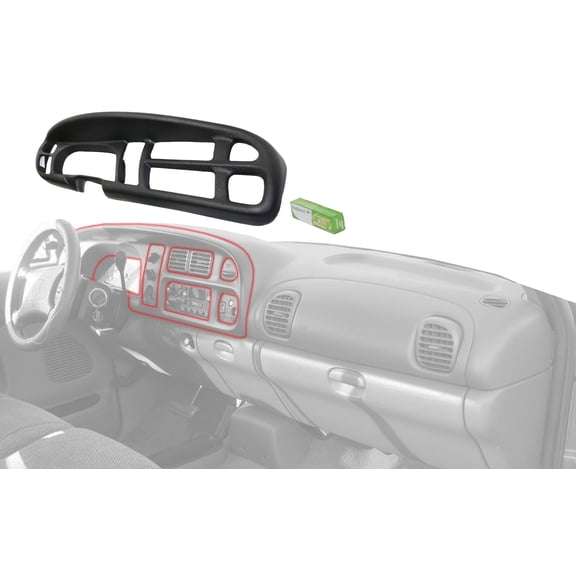 INSTRUMENT PANEL COVER Compatible with DODGE FULL SIZE P/U 98-02 , Black