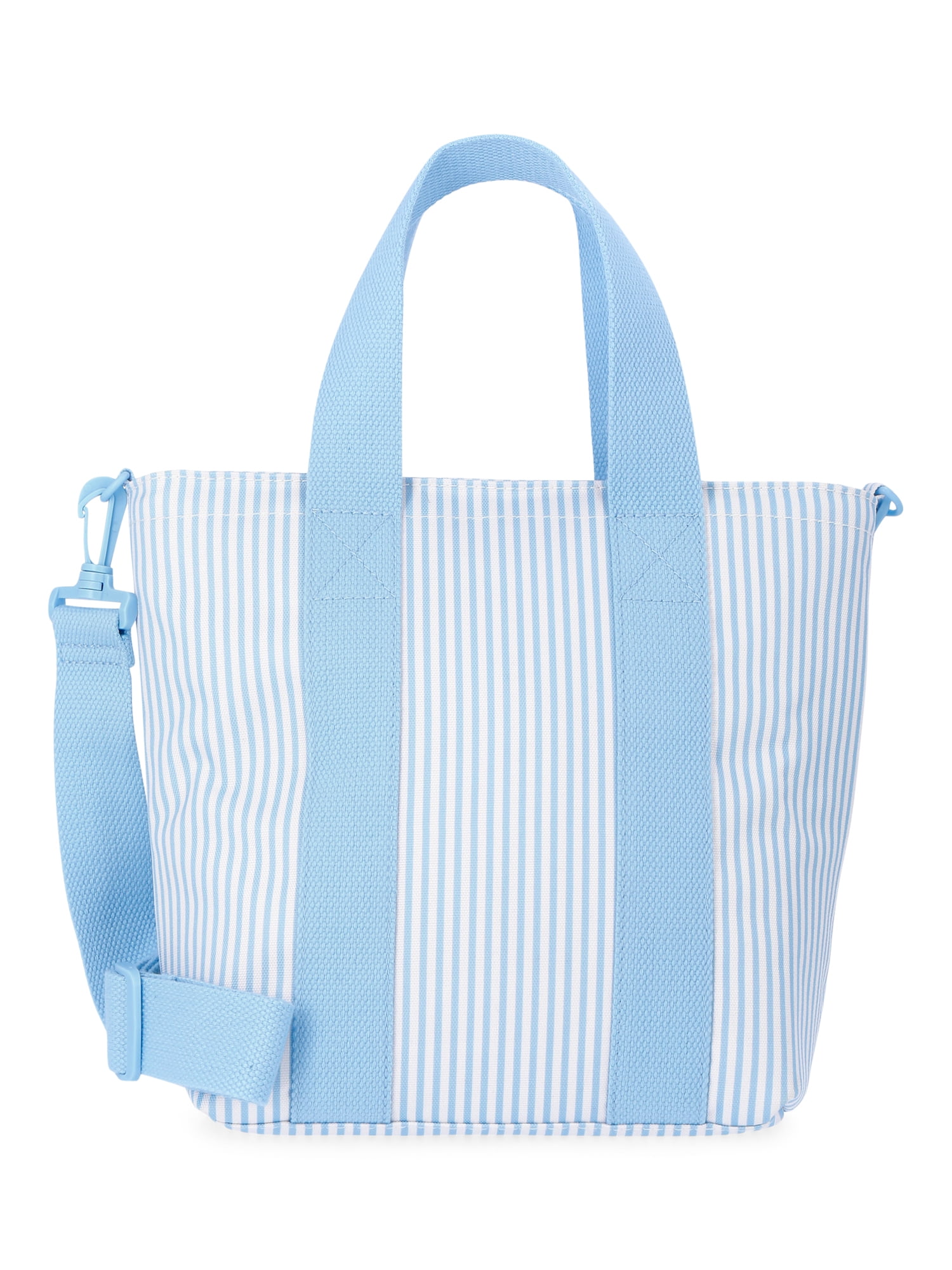 Women's Beach Insulated Mini Tote Bag, Sky Pin Stripe