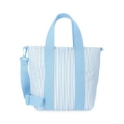No Boundaries Womens Beach Insulated Mini Tote Bag, Sky Pin Stripe
