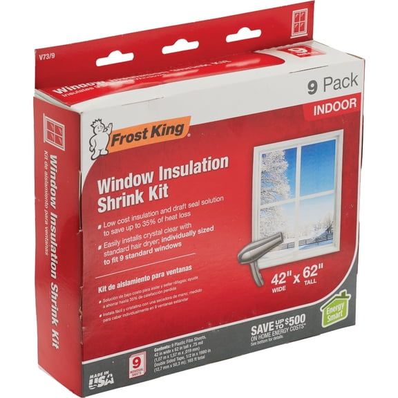 Frost King Window Insulation Kit Shrink Film - Easy Installation - 42 in. W x 62 in. L Clear  Residential Use, Standard Application