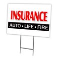 thumbnail image 1 of INSURANCE AUTO LIFE FIRE 18"x24" Yard Sign & Stake outdoor plastic  window | Advertise Your Business | Stake Included Double Sided Image | Made in The USA, 1 of 3