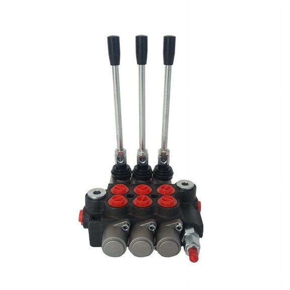 INTBUYING 1/2/3/4 Spool Hydraulic Control Valve Double Acting Cylinder Spool 13 GPM Adjustable Tractors Loaders(3 Spool)