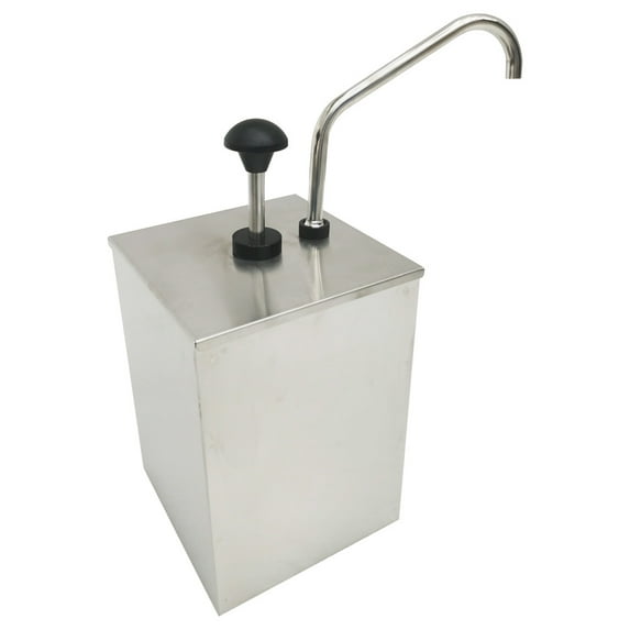 INTBUYING 1 Bucket Sauce Dispenser Pump Squeeze Condiment Dispenser Stainless Steel 2.5L