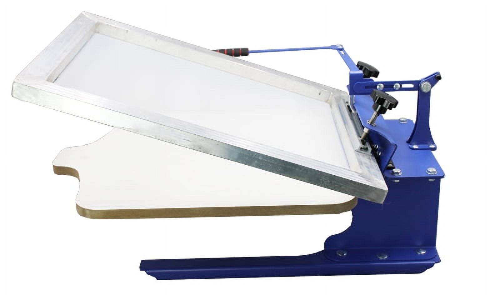INTBUYING 1 Color 1 Station Silk T-Shirt Screen Printing Machine DIY Fabric Press for T-Shirt Clothing Hats Adjustable Blue