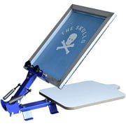 INTBUYING 1 Color Screen Printing Press Kit Machine 1 Station Silk Screening Pressing T-Shirt DIY Equipment Manual