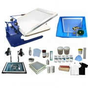 INTBUYING 1 Color Screen Printing Press Materials Kit Silk Screen Printing Press Exposure Unit Bundle T-Shirt Hobby DIY