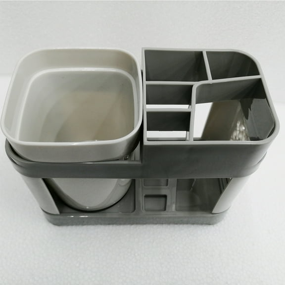 INTBUYING 1 Cup Toothbrush Toothpaste Stand Holder Bathroom Organizer Plastic White