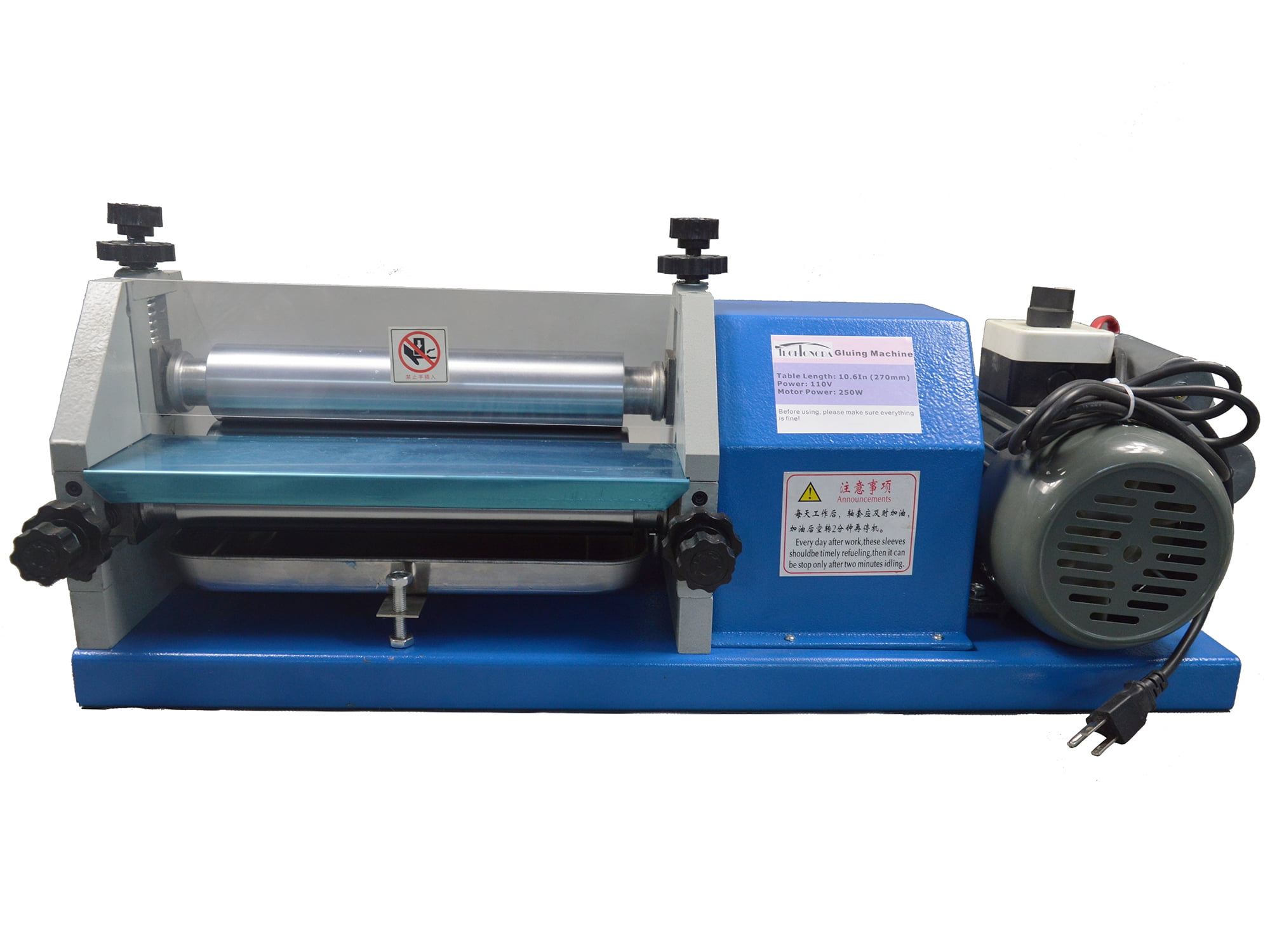 INTBUYING 10.6inch Electric Glue Coating Machine Automatic White Emulsion Gluing Machine for Paper Leather Cardboard 110V