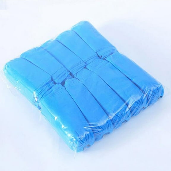 INTBUYING 100pcs Disposable Non-woven Shoe Covers Non-Slip Boot Covers for Carpet Floor Protection