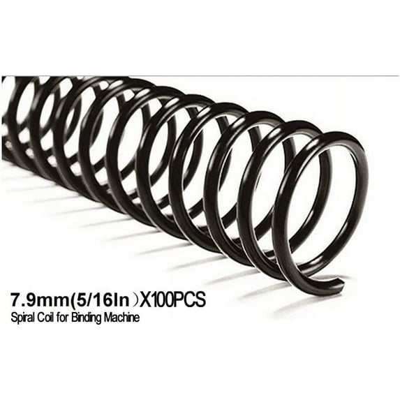 INTBUYING 100pcs Plastic Spiral Coil Supply for Binder Machine (5/16inch)