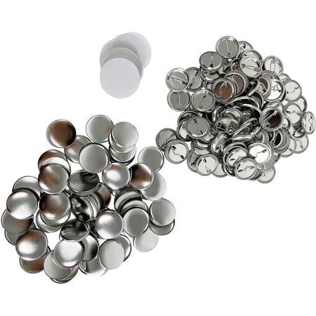 INTBUYING 100set 1in/25mm Round Badges Pin Back Button Metal for DIY Craft