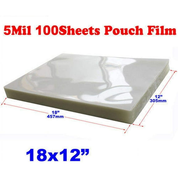 INTBUYING 12*18inch PVC Photo Clear Thermal Laminating Pouch Film 100 Sheets/Pack