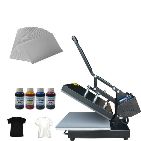 INTBUYING 15"*15" Digital Flat Heat Press Machine for T-shirt Transfer Start-up Kit DIY Transfer Package