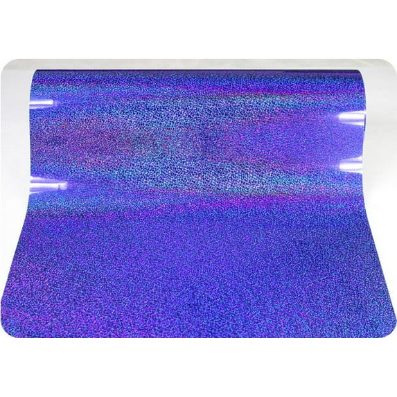 INTBUYING 19.29inch Width Glitter PET Laser Heat Transfer Vinyl for T-shirts Printing DIY Heating Press 1yard Blue