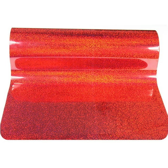 INTBUYING 19.29inch Width Red PET Laser Heat Transfer Vinyl for T-shirts Printing DIY Heating Press 1yard