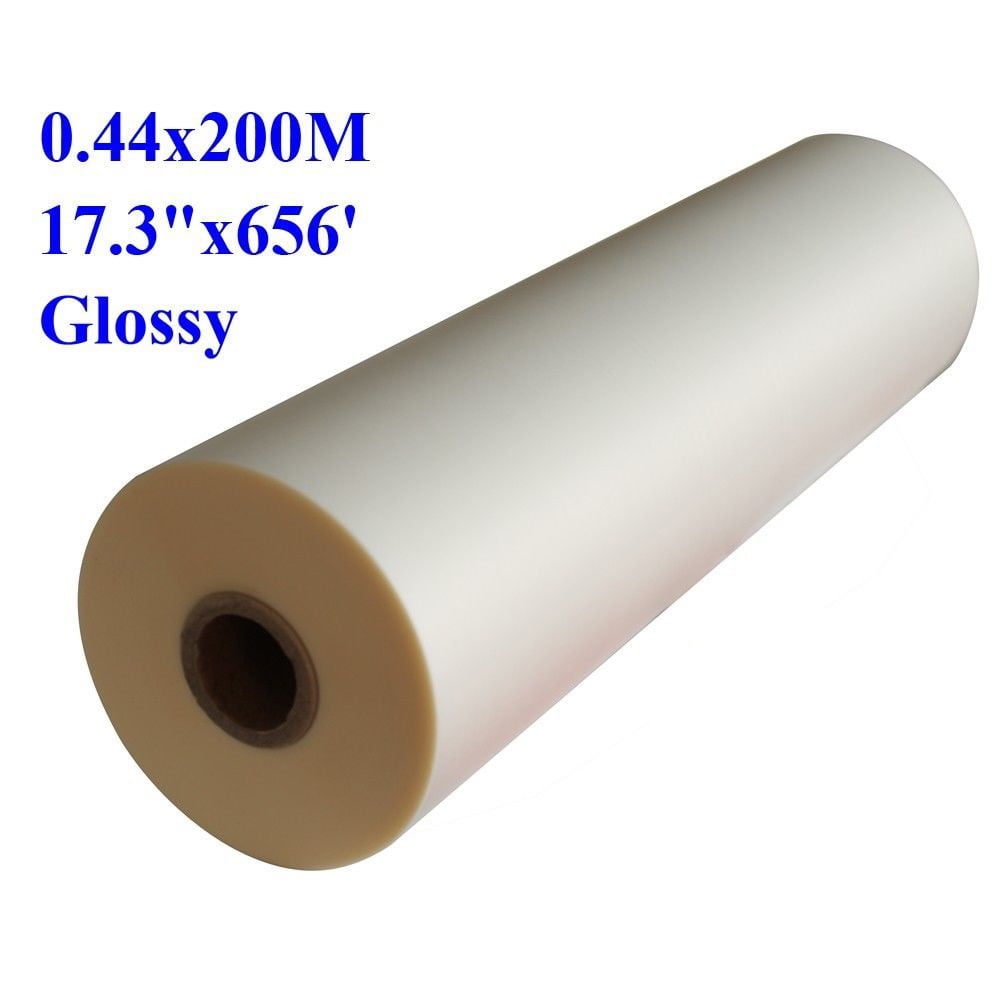 INTBUYING 1Roll 17.3inch*656ft (0.44x200m) Glossy Roll Laminating Film UV Luster Thermal Hot Film for Paper and Photo