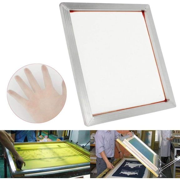 INTBUYING 1pc 16"x20" Aluminum Screen Printing Frame Stretched Mesh Frame with 120m (48T) Silk Screen DIY Press Tool