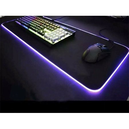 INTBUYING 1pc Luminous Mouse Pad Colorful Desktop Gaming USB LED Backlight Keyboard Mat