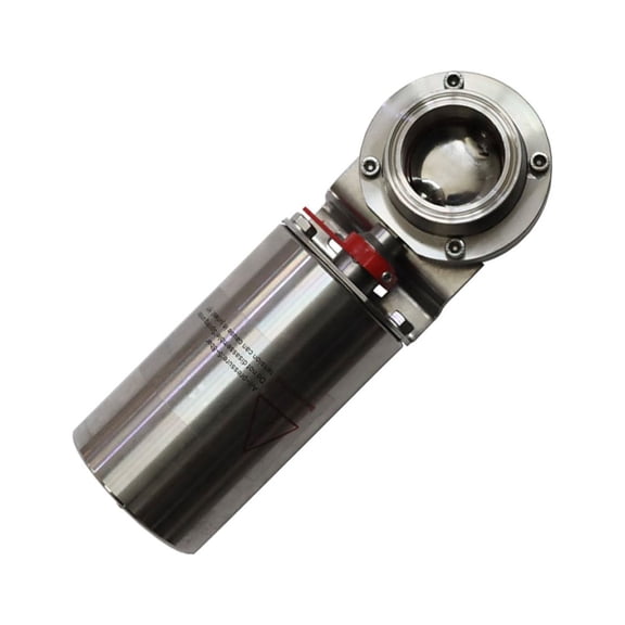 INTBUYING 2" Pneumatic Butterfly Valve Trip Clamp Sanitary Pneumatic Actuator Single-Acting Stainless Steel