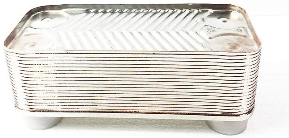 INTBUYING 20-100 Plate Water to Water Brazed Plate Heat Exchanger 1/2"~1"MPT Ports Hot Water Heating System