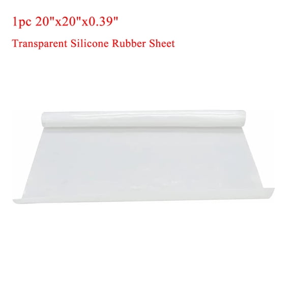 INTBUYING 20"x20"x0.39" Transparent Silicone Rubber Sheet for Gaskets Covers Lids Sealing