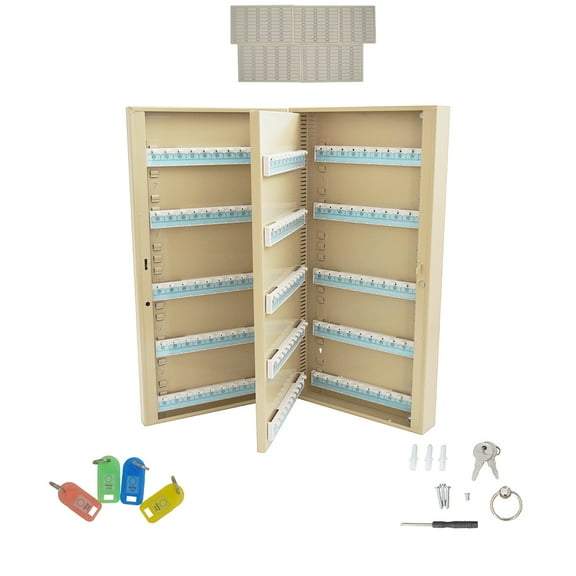 INTBUYING 200 Hooks Key Lock Box Safe Wall Mount Holder Cabinet Key Organizer