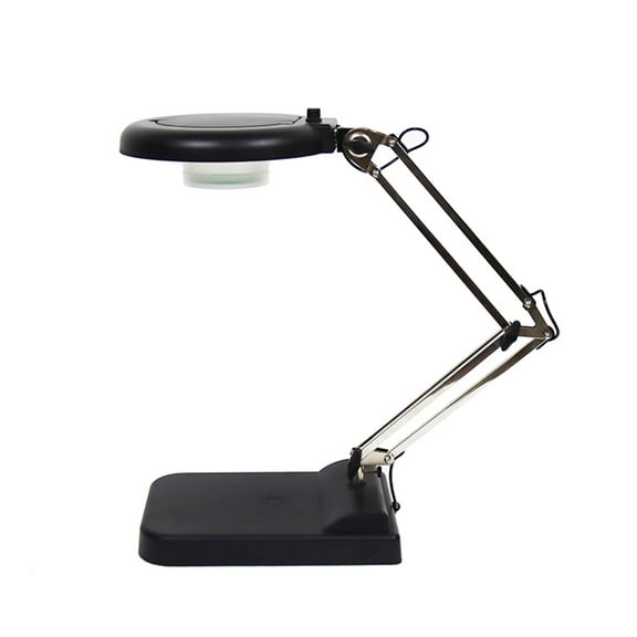 INTBUYING 20X Magnifier Adjustable LED Lamp Light Magnifying White Glass Lens Desk Table Repair Tool Black