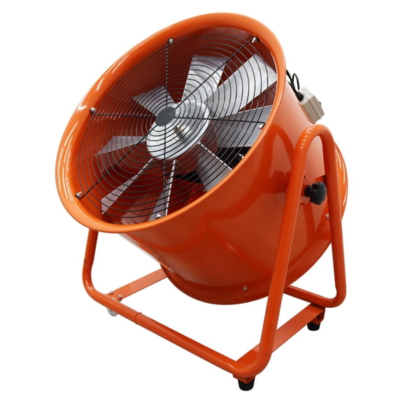 INTBUYING 24 220V Axial Fan Mobile Cylinder Pipe Spray Booth Paint Fumes Blower with Wheels