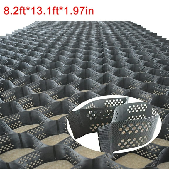 INTBUYING 2in Thick HDPE Ground Grid Honeycomb Geocell Subgrade Reinforcement 8.2*13.1ft