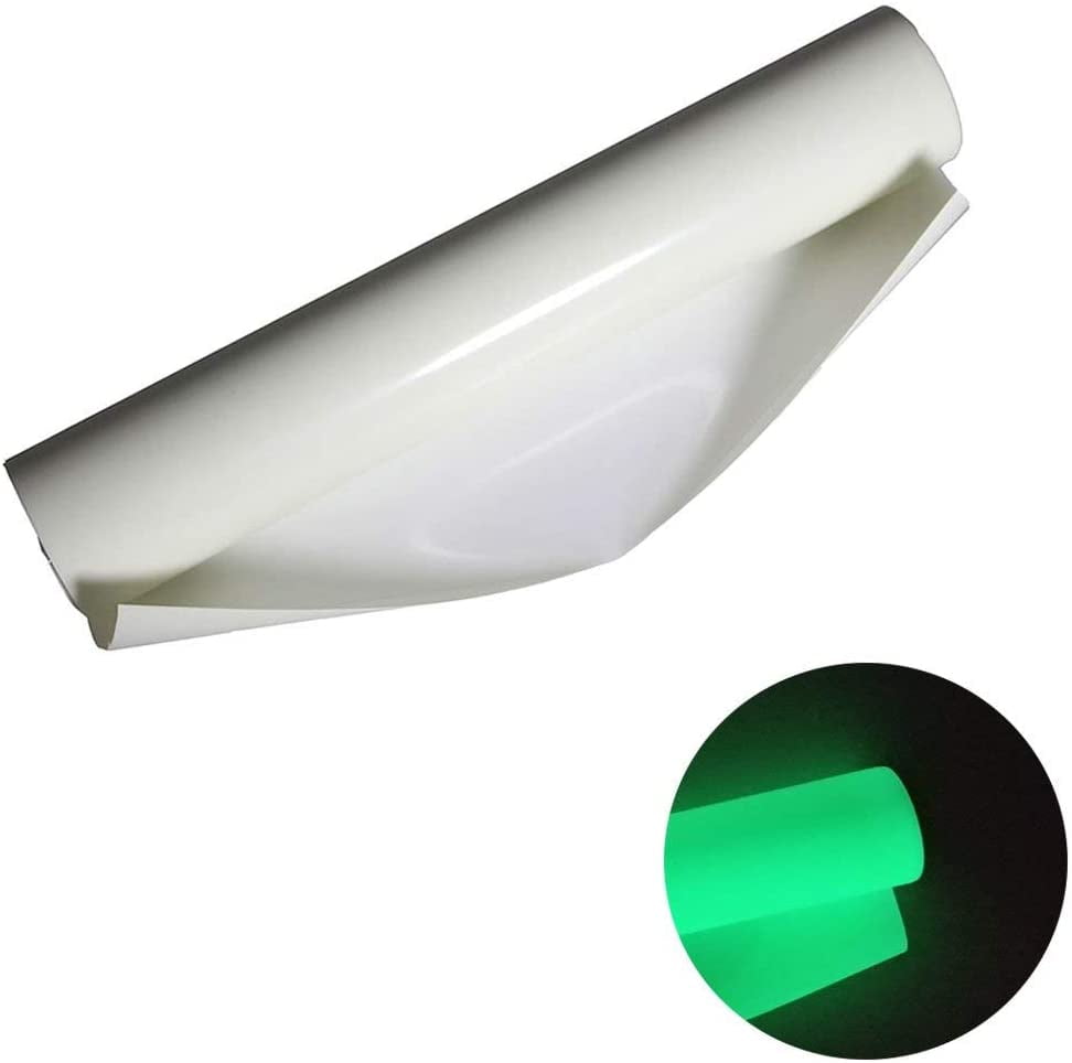 INTBUYING 2yards PU Vinyl Glow In The Dark Heat Transfer Vinyl Cut by Cutting Plotter 20inch Width