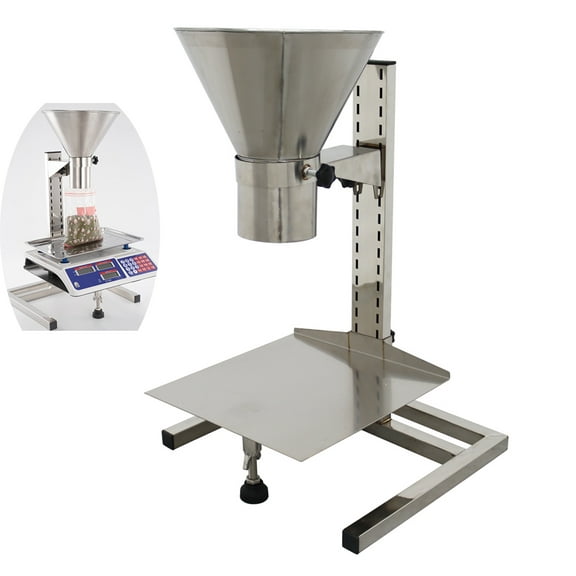 INTBUYING 3.15 Stainless Steel Feeding Hopper Manual Filling Sorting Funnel with Support Stand