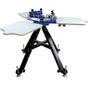 INTBUYING 3 Color 3 Station Double Rotating Screen Printing Press T-Shirt Printer Machine SPE-K33L