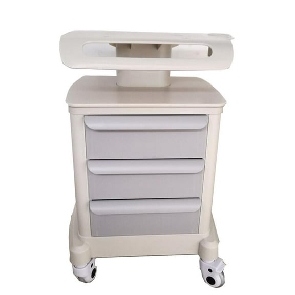INTBUYING 3 Layers Mobile Trolley Cart Storage Cart with 4 Caster ABS Plastic White
