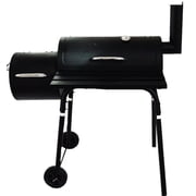 INTBUYING 30" BBQ Charcoal Grill Offset Printing Smoking Box Smoker CC1830F with Cover Work Space Outdoor