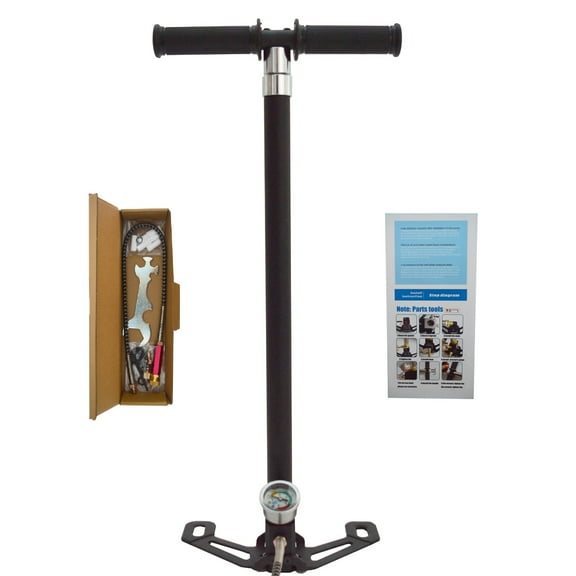 INTBUYING 30Mpa High Pressure Hand Pump 4 Stage Operated Air Pump Air Rifle Filling Stirrup Pump