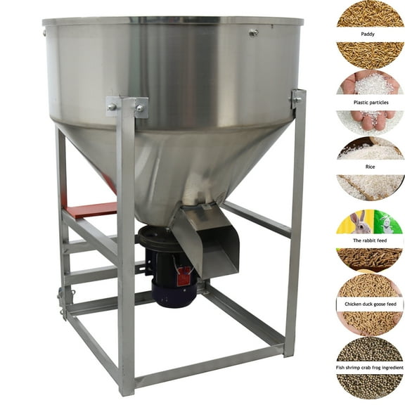 INTBUYING 330LB Feed Mixer Granular Plastic Food Dry Grain Spice Powder Blender 201 Stainless Steel
