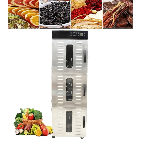 INTBUYING 36 Layer Food Dehydrator Commercial Dehydrator with Touch Digital Temperature Control Pet Food Dry Machine Stainless Steel
