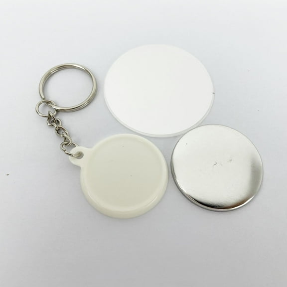 INTBUYING Φ37mm (1-1/2") Key Chain Button Parts for DIY 100 Sets/Pack