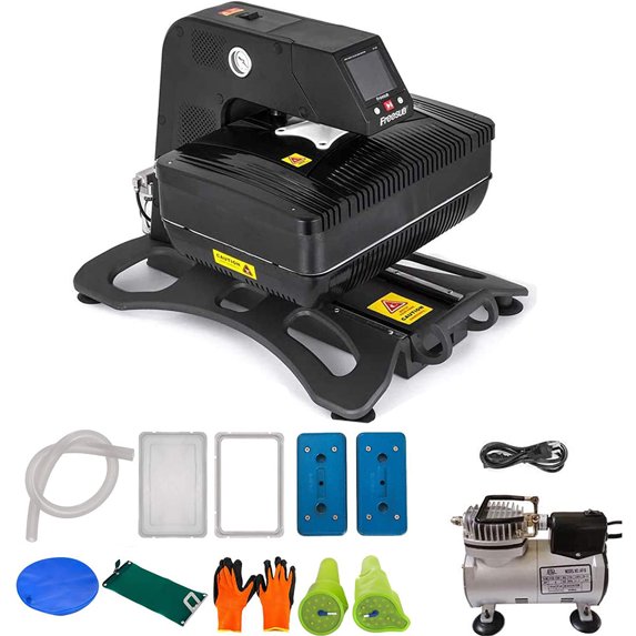 INTBUYING 3D Pneumatic Vacuum Sublimation Heat Press Machine with 9.8*15inch Plate for Garment Mug