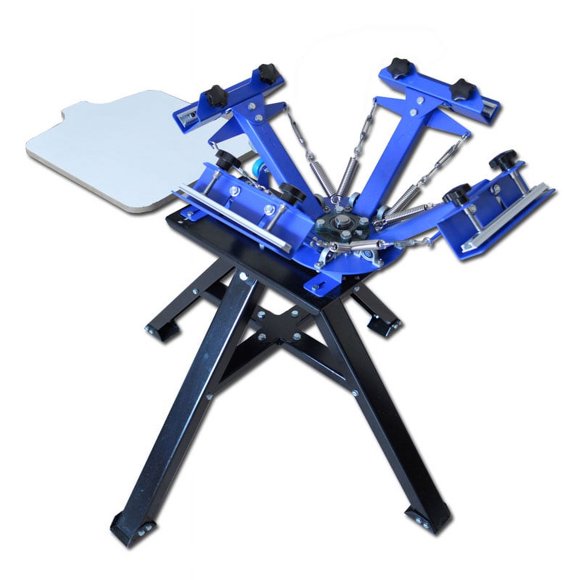 INTBUYING 4 Color 1 Station Screen Printing Press with Stand T-Shirt Printing Machine