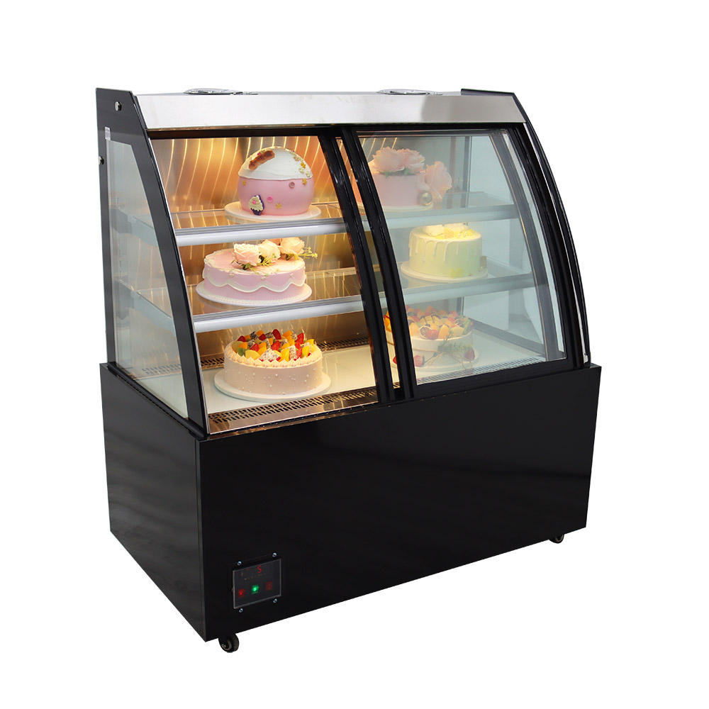 INTBUYING 47inch Desktop Refrigerated Cake Display Cabinet Bread Dessert Display Showcase Automatic Defrost 220V