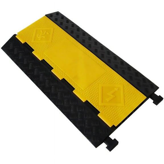 INTBUYING 5-Cable Rubber Electrical Wire Cover Traffic Speed Bump Protector Outdoor Rubber Electrical Cord Cable Cover Wire Protector