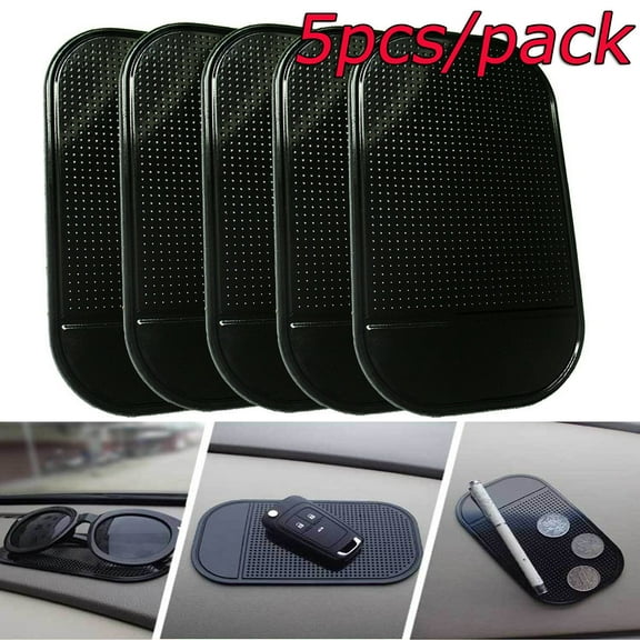 INTBUYING 5 pc Car Dashboard Sticky Pad Magic Anti-slip Non-slip Mat Car Dashboard Ahesive Mat for Cell Phone Cd Electronic Devices Phone Pad Black