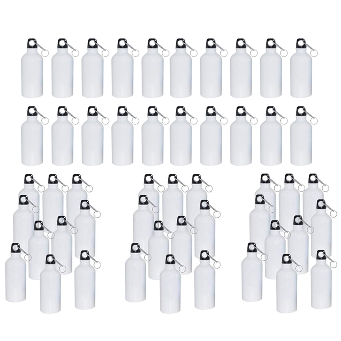 INTBUYING 50pcs 500ml Aluminium Water Bottle with Safe Lock White