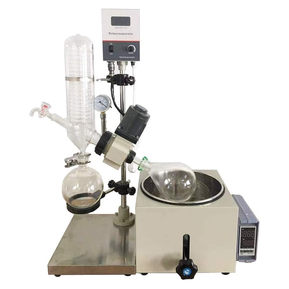 INTBUYING 5L Rotary Evaporator Lab Rotovapor for Distillation Speed 0-90RPM (RE-501)